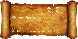 Khern Renáta névjegykártya